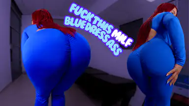 Scopa Questa Milf in Vestito Blu, il Culo