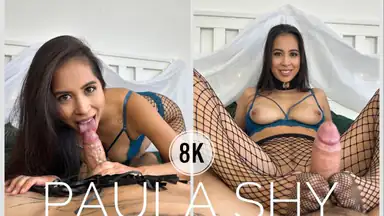 Beautiful Paula plays with you