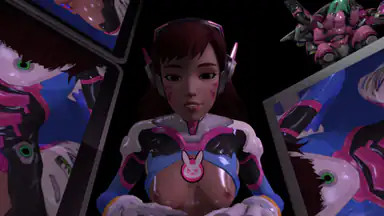 Overwatch D Va in cima, cavalcata con sbattimento nella figa