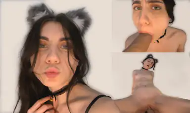 Teen in Cosplay da Gatto Scopa un Dildo a Cazzo Enorme Katrina Dragonfly