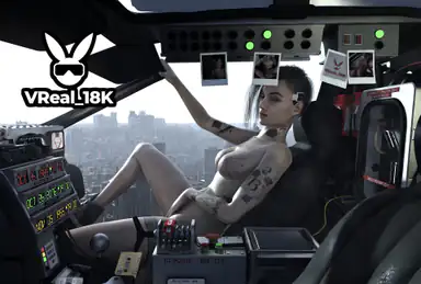 Vreal 18k Judy Alvarez si masturba nella DeLorean parodia crossover Cyberpunk e Ritorno al Futuro