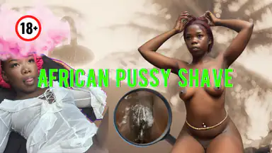 Ebony africana flessibile mostra la figa e si rade la figa gratis