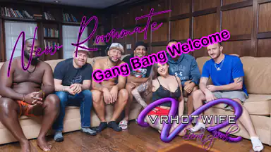 Un gang bang di benvenuto dai suoi nuovi coinquilini